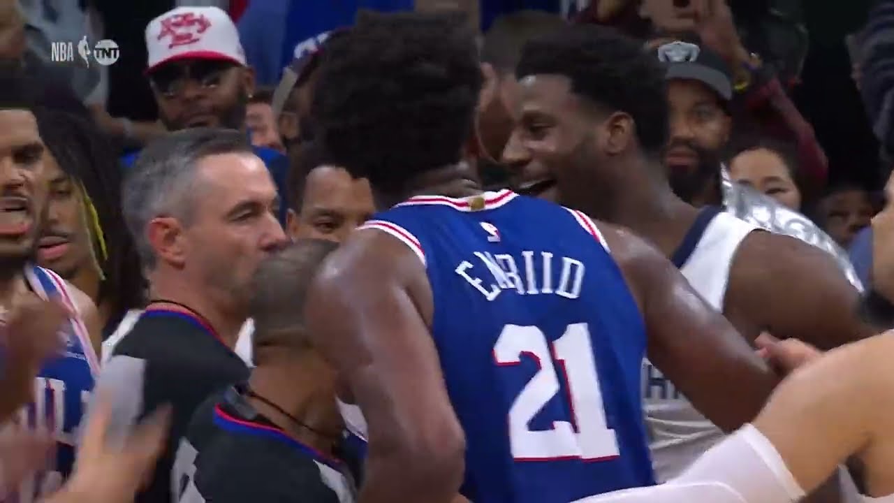 Dillon Brooks & Joel Embiid HEATED Moment at the end 👀 Love NBA