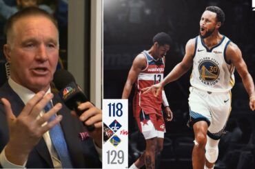 "Stephen Curry is UNBELIEVABLE" - Chris Mullin on Warriors beat Wizards 129-118 for 4th straight win