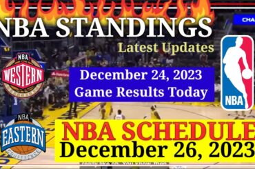 NBA STANDINGS TODAY as of December 24, 2023 | GAME RESULTS TODAY | NBA SCHEDULE  December 26, 2023