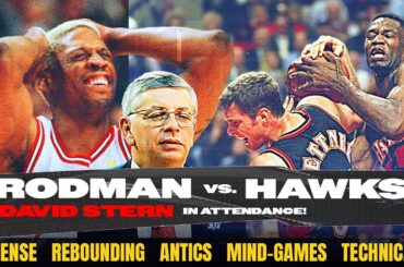 Dennis Rodman plays mind games on Mutombo and Laettner in front of David Stern!