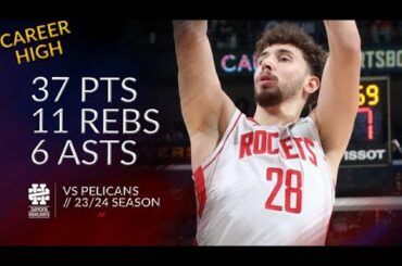 Alperen Sengun 37 pts 11 rebs 6 asts vs Pelicans 23/24 season