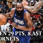 Harden 29 Pts 8 Ast In Win Over Hornets | LA Clippers