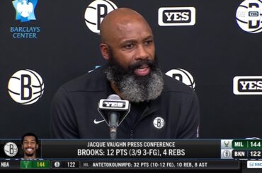 Head Coach Jacque Vaughn after the Nets' fall to Bucks