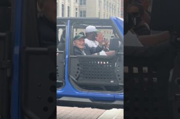 Herb Kohl rides in the Milwaukee Bucks' 2021 NBA championship parade