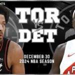 Toronto Raptors vs Detroit Pistons Full Game Highlights | Dec 30 | 2024 NBA Season