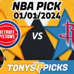 Detroit Pistons vs. Houston Rockets 1/1/2024 FREE NBA Picks and Predictions on NBA Betting Tips