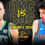 Boston Celtics vs Oklahoma City Thunder Full Game Highlights | January 2, 2024 | FreeDawkins