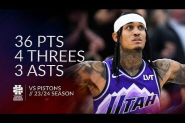 Jordan Clarkson 36 pts 4 threes 3 asts vs Pistons 23/24 season