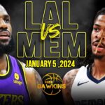 Los Angeles Lakers vs Memphis Grizzlies Full Game Highlights | January 5, 2024 | FreeDawkins