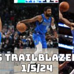 Dallas Mavericks Team Highlights vs the Trail Blazers (01.05.2024)