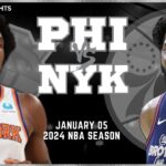 Philadephia 76ers vs New York Knicks Full Game Highlights | Jan 5 | 2024 NBA Season