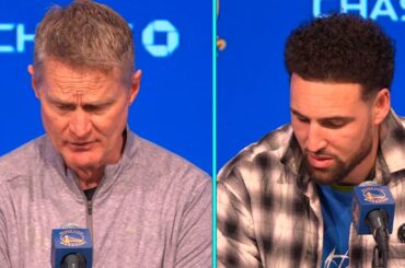Steve Kerr and Klay Thompson react to fans booing in the last two games