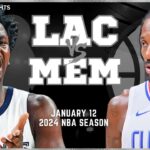 LA Clippers vs Memphis Grizzlies Full Game Highlights | Jan 12 | 2024 NBA Season