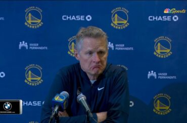 Postgame Interview | Steve Kerr on Steph Curry-less Warriors hang around, fade late in loss to Bucks
