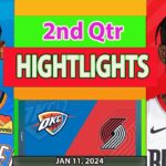 Oklahoma City Thunder vs Portland Trail Blazers 2nd Qtr JAN 11, 2024 Highlights | NBA Season
