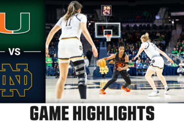 Miami vs. Notre Dame Game Highlights | 2023-24 ACC Women’s Basketball
