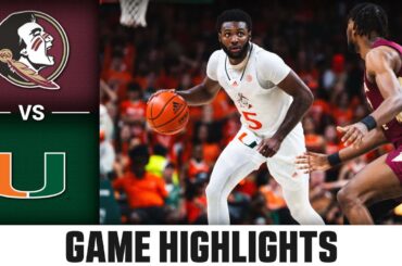 Florida State vs. Miami Game Highlights | 2023-24 ACC Men’s Basketball