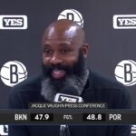 Head Coach Jacque Vaughn after the Nets' loss over the Trail Blazers