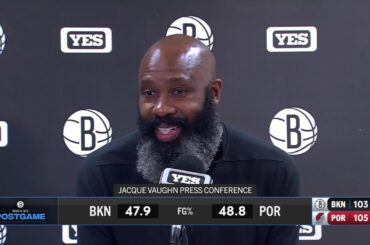 Head Coach Jacque Vaughn after the Nets' loss over the Trail Blazers