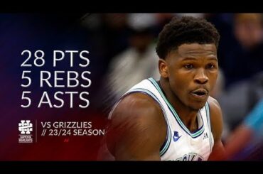 Anthony Edwards 28 pts 5 rebs 5 asts vs Grizzlies 23/24 season
