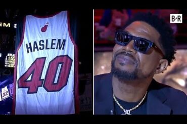 Udonis Haslem Shouts Out Dwyane Wade at Heat Jersey Retirement: 'You showed me how to dream'