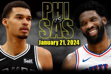 Philadelphia 76ers vs San Antonio Spurs Full Game Highlights - January 22, 2024 | 2023-24 NBA Season