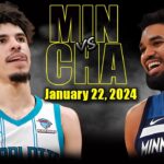 Minnesota Timberwolves vs Charlotte Hornets Full Game Highlights - January 22 | 2023-24 NBA Season