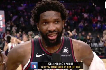 Joel Embiid Reacts to Career-High 70 PTS, Matchup vs. Victor Wembanyama
