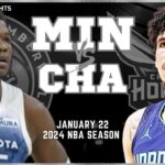 Minnesota Timberwolves vs Charlotte Hornets Full Game Highlights | Jan 22 | 2024 NBA Season