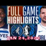 Dallas Mavericks vs Minnesota Timberwolves  FULLGAME Qtr JAN 24, 2024 Highlights | NBA Season