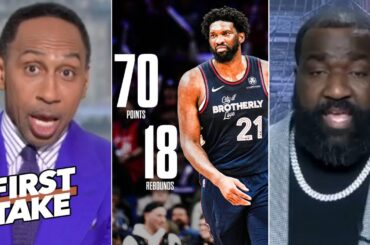 FIRST TAKE | "He is NBA’s best player now!" - Stephen A. on Joel Embiid records HISTORIC 70 Pts