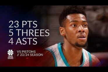 Brandon Miller 23 pts 5 threes 4 asts vs Pistons 23/24 season