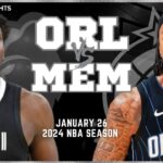 Memphis Grizzlies vs Orlando Magic Full Game Highlights | Jan 26 | 2024 NBA Season