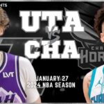 Utah Jazz vs Charlotte Hornets Full Game Highlights | Jan 27 | 2024 NBA Season