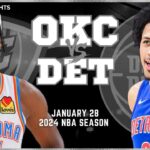 Oklahoma City Thunder vs Detroit Pistons Full Game Highlights | Jan 28 | 2024 NBA Season