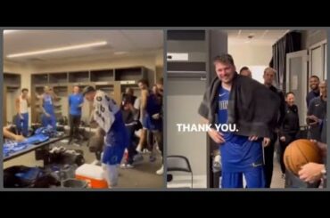 Luka Dončić and the Mavericks locker room celebration after scoring 73 points!!