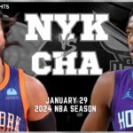 New York Knicks vs Charlotte Hornets Full Game Highlights | Jan 29 | 2024 NBA Season
