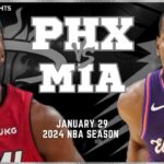 Phoenix Suns vs Miami Heat Full Game Highlights | Jan 29 | 2024 NBA Season