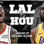 Los Angeles Lakers vs Houston Rockets Full Game Highlights | Jan 29 | 2024 NBA Season