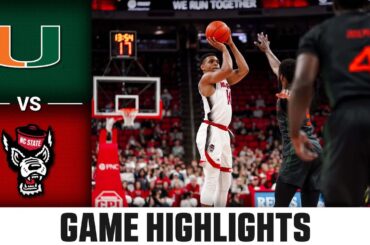Miami vs. NC State Game Highlights | 2023-24 ACC Men’s Basketball