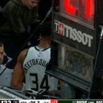 Giannis left the court with 35 seconds left vs Jazz 😭