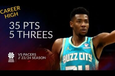 Brandon Miller 35 pts 5 threes vs Pacers 23/24 season