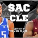 Sacramento Kings vs Cleveland Cavaliers Full Game Highlights | Feb 5 | 2024 NBA Season