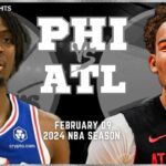 Philadelphia 76ers vs Atlanta Hawks Full Game Highlights | Feb 9 | 2024 NBA Season