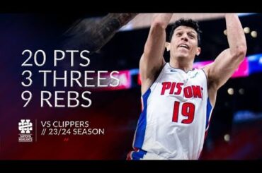 Simone Fontecchio 20 pts 3 threes 9 rebs vs Clippers 23/24 season