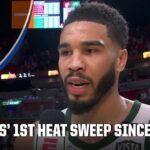 Jayson Tatum on Celtics sweeping Heat in season series: 'Headed in RIGHT direction' | NBA on ESPN