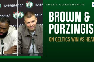 POSTGAME PRESS CONFERENCE: Jaylen Brown addresses scuffle with Duncan Robinson late in 4th quarter