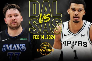 Dallas Mavericks vs San Antonio Spurs Full Game Highlights | February 14, 2024 | FreeDawkins