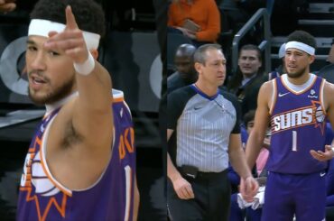Devin Booker gets ejected for pointing at ref on other side of court vs Pistons 🤔