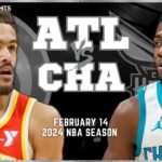 Atlanta Hawks vs Charlotte Hornets Full Game Highlights | Feb 14 | 2024 NBA Season